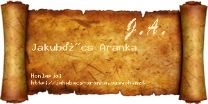 Jakubács Aranka névjegykártya